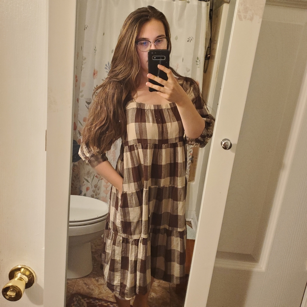 Neuflora brown plaid Vera dress